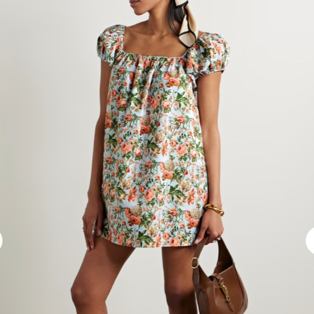 DÔEN Julie floral-print cotton-poplin mini dress